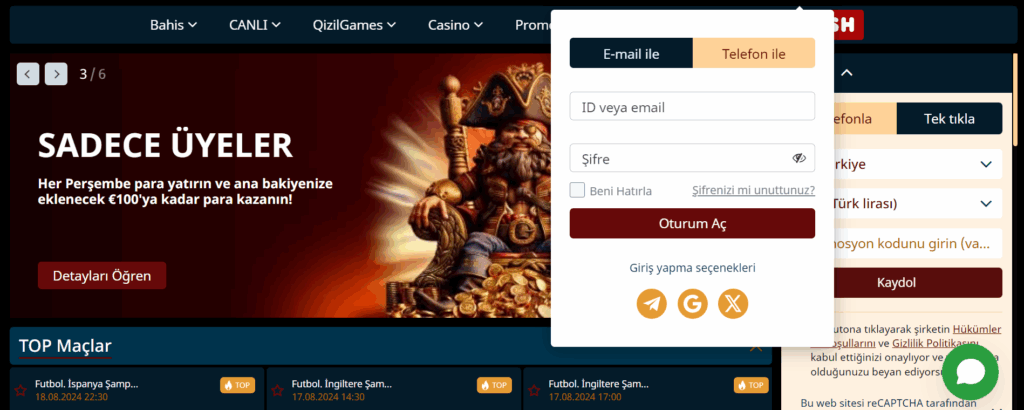 Qizilbilet’te Kişisel Hesapta Oturum Açma